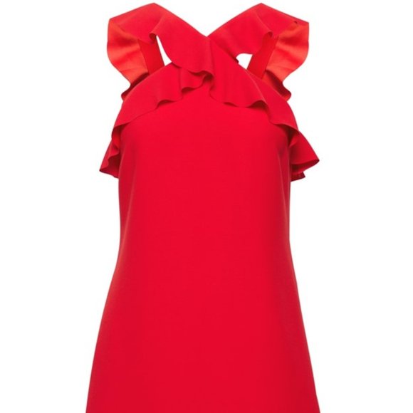Banana Republic Ruffle Halter Dress in Red - Picture 3 of 7